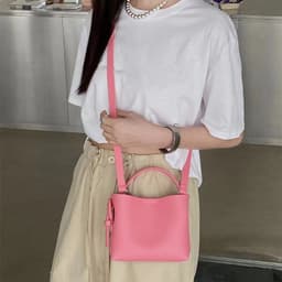 image-Women's Fashion Simple Solid Color Leather Shoulder Messenger Bag
