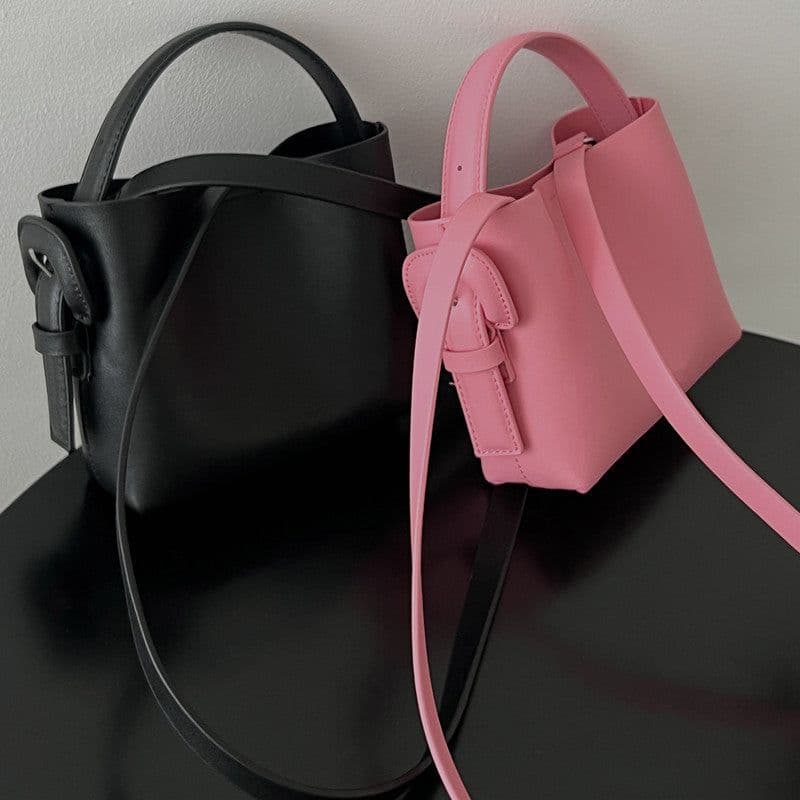image-Women's Fashion Simple Solid Color Leather Shoulder Messenger Bag