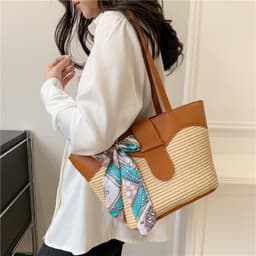 image-Women's Fashion Simple Silk Scarf Bow Shoulder Bag
