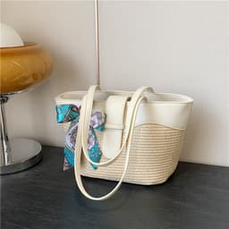 image-Women's Fashion Simple Silk Scarf Bow Shoulder Bag