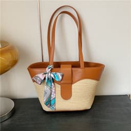 image-Women's Fashion Simple Silk Scarf Bow Shoulder Bag