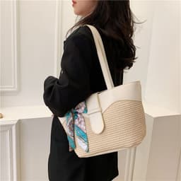 image-Women's Fashion Simple Silk Scarf Bow Shoulder Bag