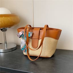 image-Women's Fashion Simple Silk Scarf Bow Shoulder Bag