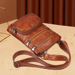 image-Women's Fashion Retro Soft Leather Shoulder Messenger Bag