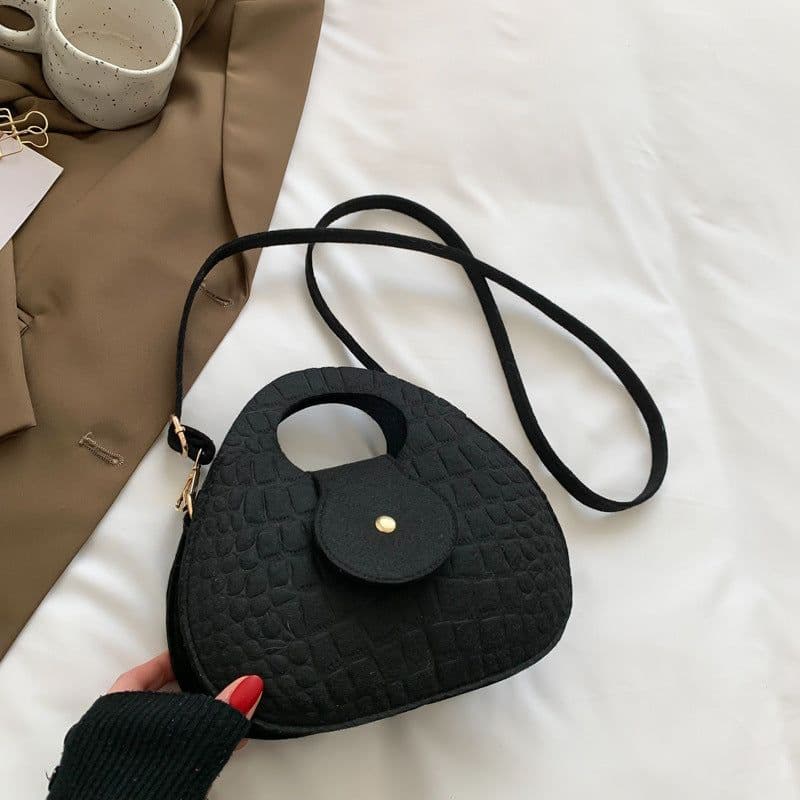 image-Shoulder Simple Portable Crossbody Commuting Small Round Bag