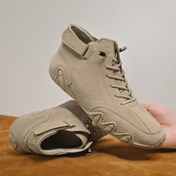image-Men's High Top Cotton Shoes Casual Fleece Thick