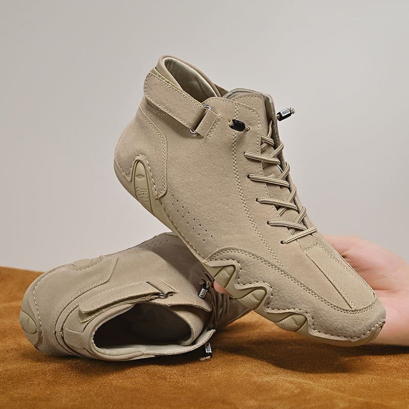 image-Men's High Top Cotton Shoes Casual Fleece Thick