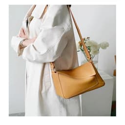 image-First Layer Cowhide Underarm Bag Leather Shoulder Messenger Bag