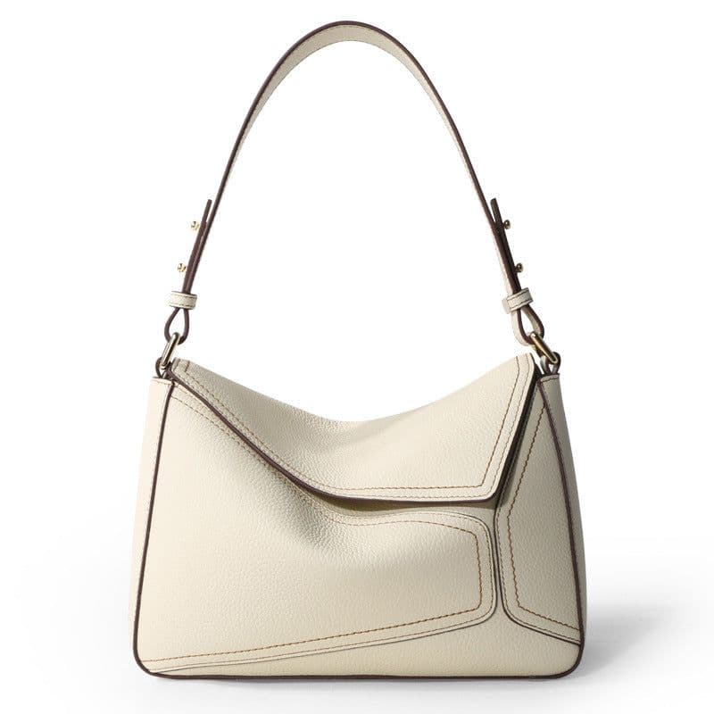 image-First Layer Cowhide Underarm Bag Leather Shoulder Messenger Bag