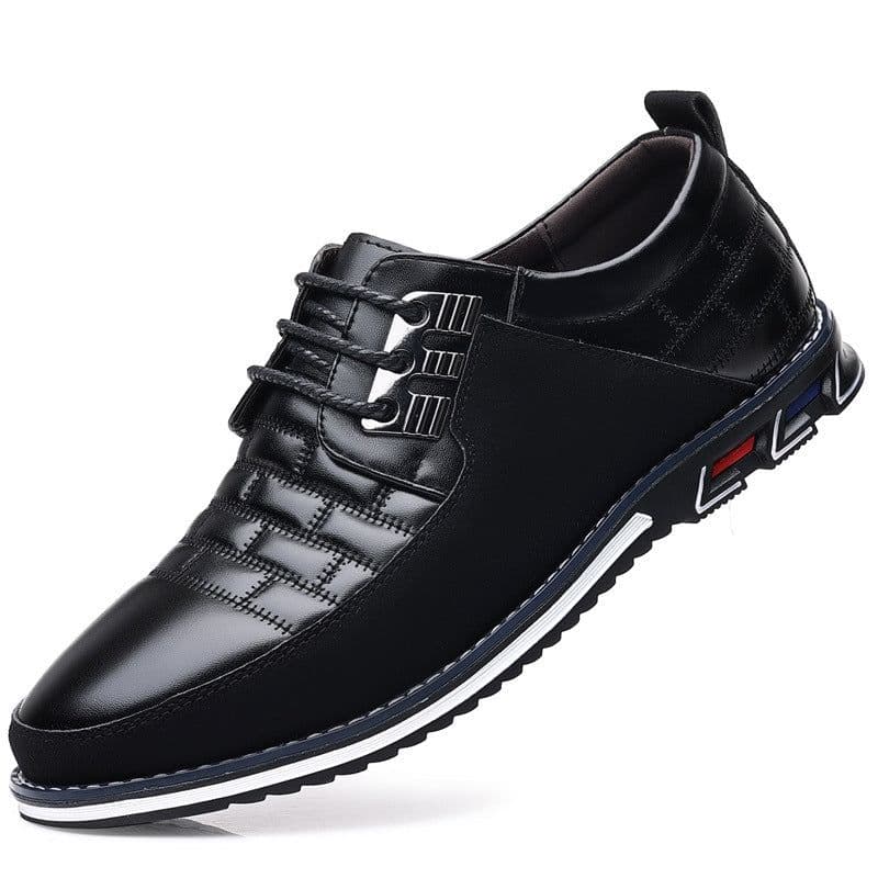 image-Lightweight Casual Regular Men's Lace Up Leather Shoes