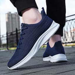 image-Men's Running Shoes Breathable Non-slip Lightweight Lace Up Sneakers