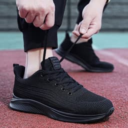 image-Men's Running Shoes Breathable Non-slip Lightweight Lace Up Sneakers