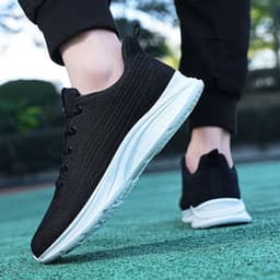 image-Men's Running Shoes Breathable Non-slip Lightweight Lace Up Sneakers