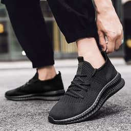 image-Mens Non Slip Walking Sneakers Lightweight Breathable Slip On Running Shoes Gym Tennis Shoes
