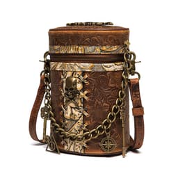 image-Women's Fashion Retro Head Layer Cowhide Bucket Bag
