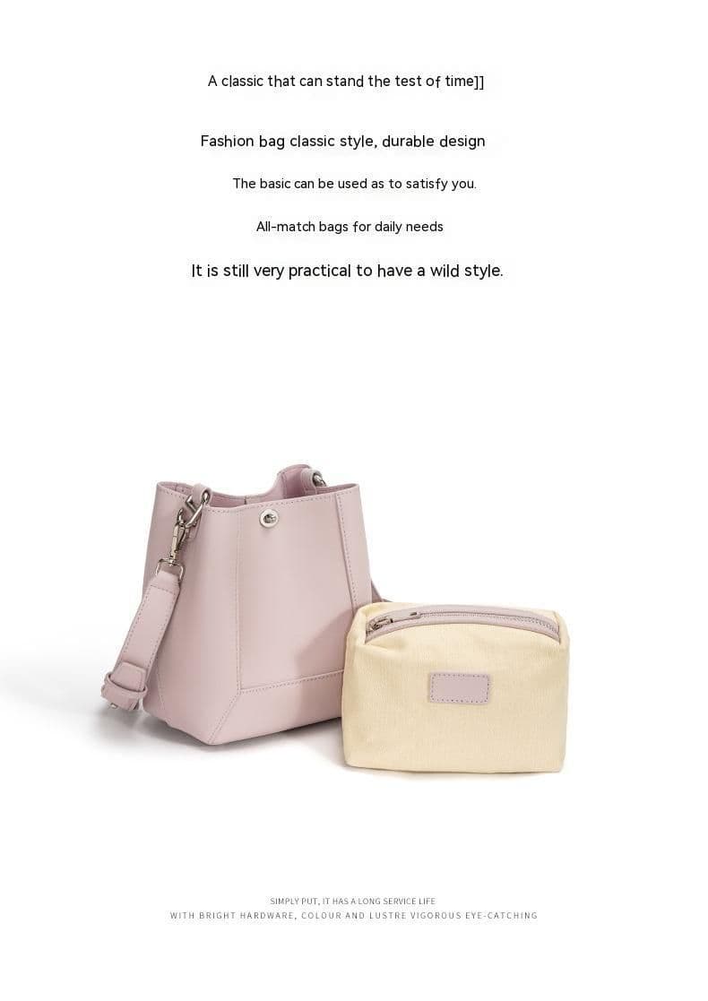 image-New Special-interest Design High-grade Genuine Leather All-match Mother And Child Bag
