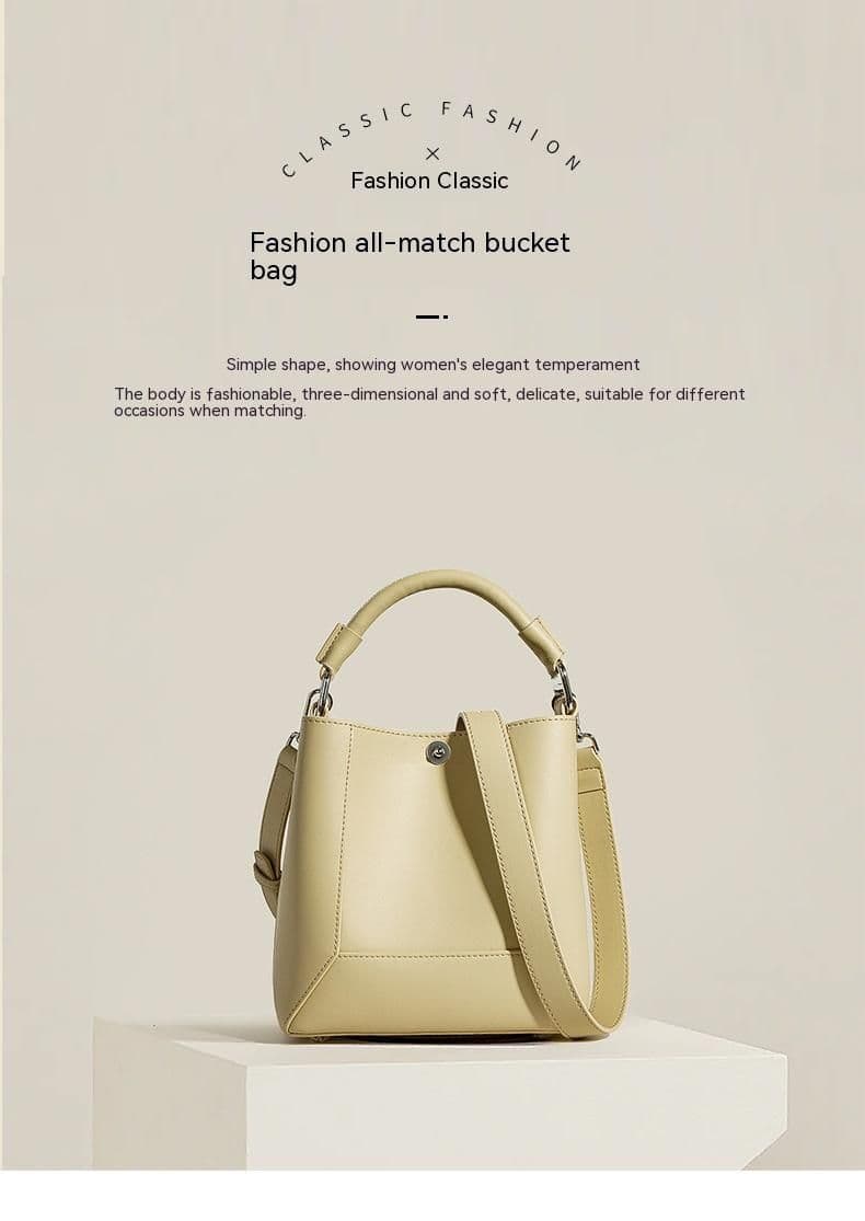 image-New Special-interest Design High-grade Genuine Leather All-match Mother And Child Bag