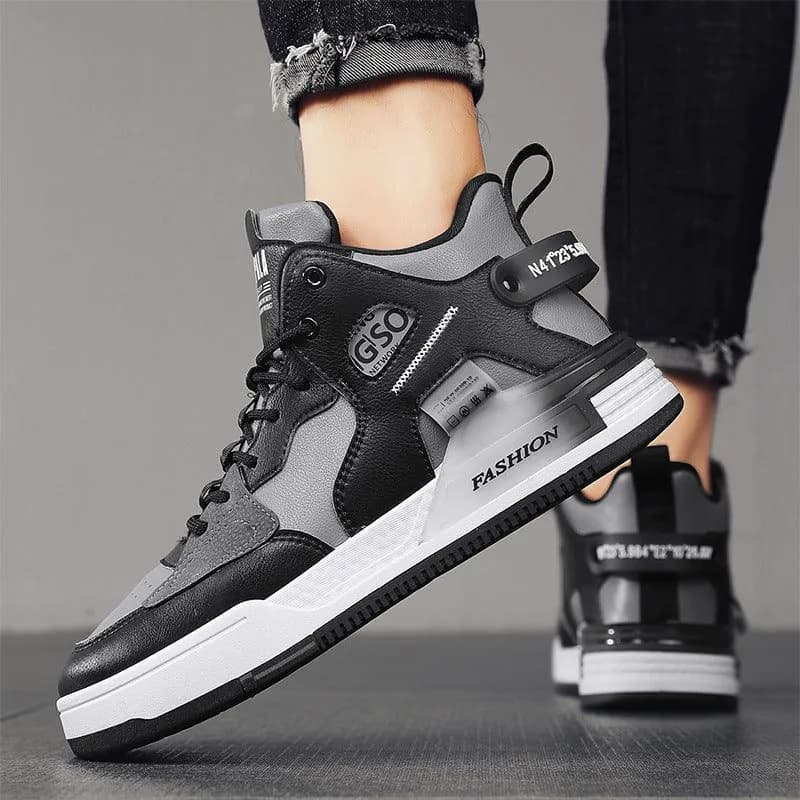 image-Men's Canvas High-top Sports Casual Shoes