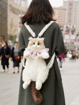 image-Cute Fashion Girls' Plush Ragdoll Backpack Doll