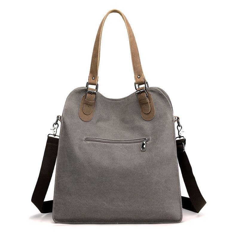 image-Women's Fashion Retro Patchwork Large Capacity Canvas Bag