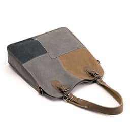 image-Women's Fashion Retro Patchwork Large Capacity Canvas Bag
