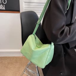 image-Candy-colored Canvas Women's Artistic Simple Casual One-shoulder Crossbody Portable Big Cloth Bag