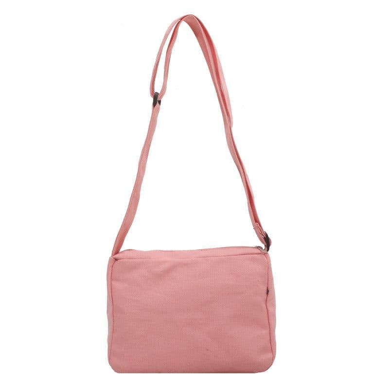 image-Candy-colored Canvas Women's Artistic Simple Casual One-shoulder Crossbody Portable Big Cloth Bag