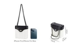 image-Chain Genuine Leather Bag Women's Crossbody Small Square Bag