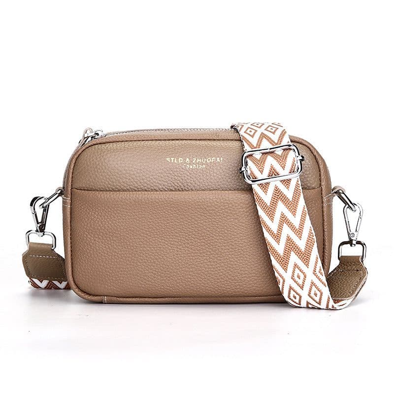 image-Women's Fashion Simple First Layer Leather One-shoulder Crossbody Bag