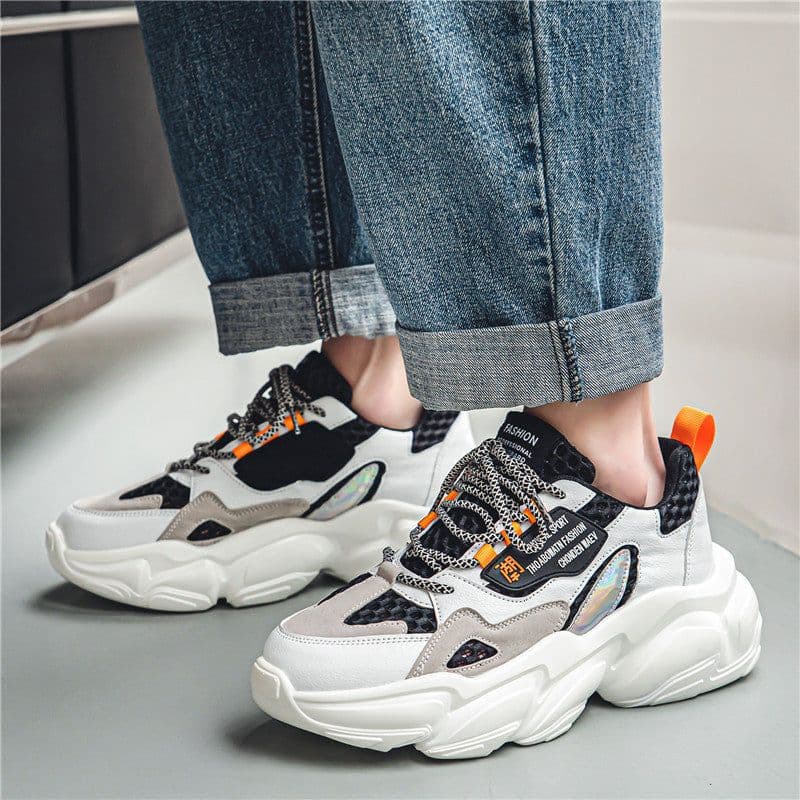image-Men's Casual Running Shoes Platform Mesh Surface