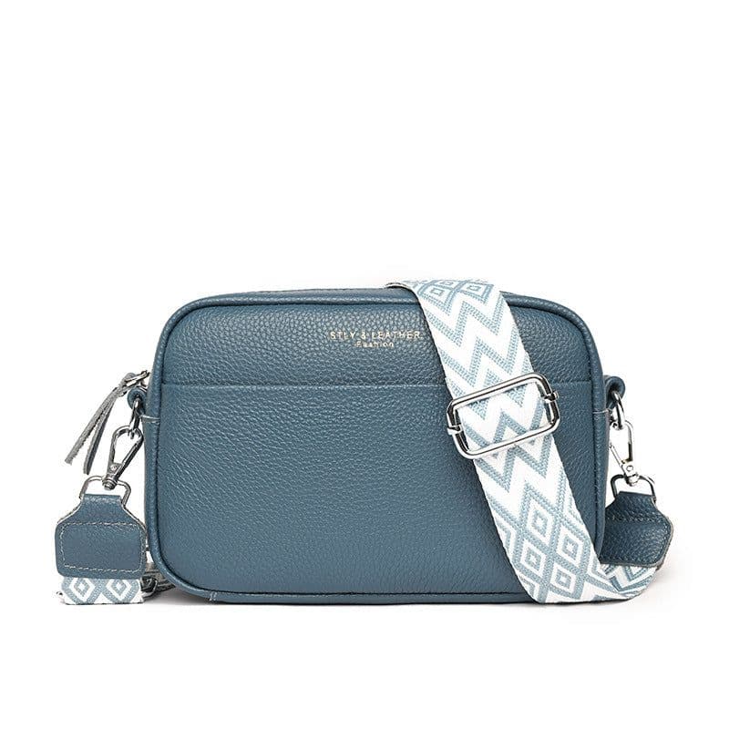 image-Fashion Shoulder Crossbody Bags With Rhombus Embroidered Wide Shoulder Strap Cute Small Square Bag Women
