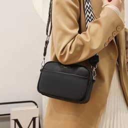 image-Fashion Shoulder Crossbody Bags With Rhombus Embroidered Wide Shoulder Strap Cute Small Square Bag Women