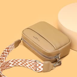 image-Fashion Shoulder Crossbody Bags With Rhombus Embroidered Wide Shoulder Strap Cute Small Square Bag Women