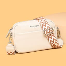 image-Fashion Shoulder Crossbody Bags With Rhombus Embroidered Wide Shoulder Strap Cute Small Square Bag Women