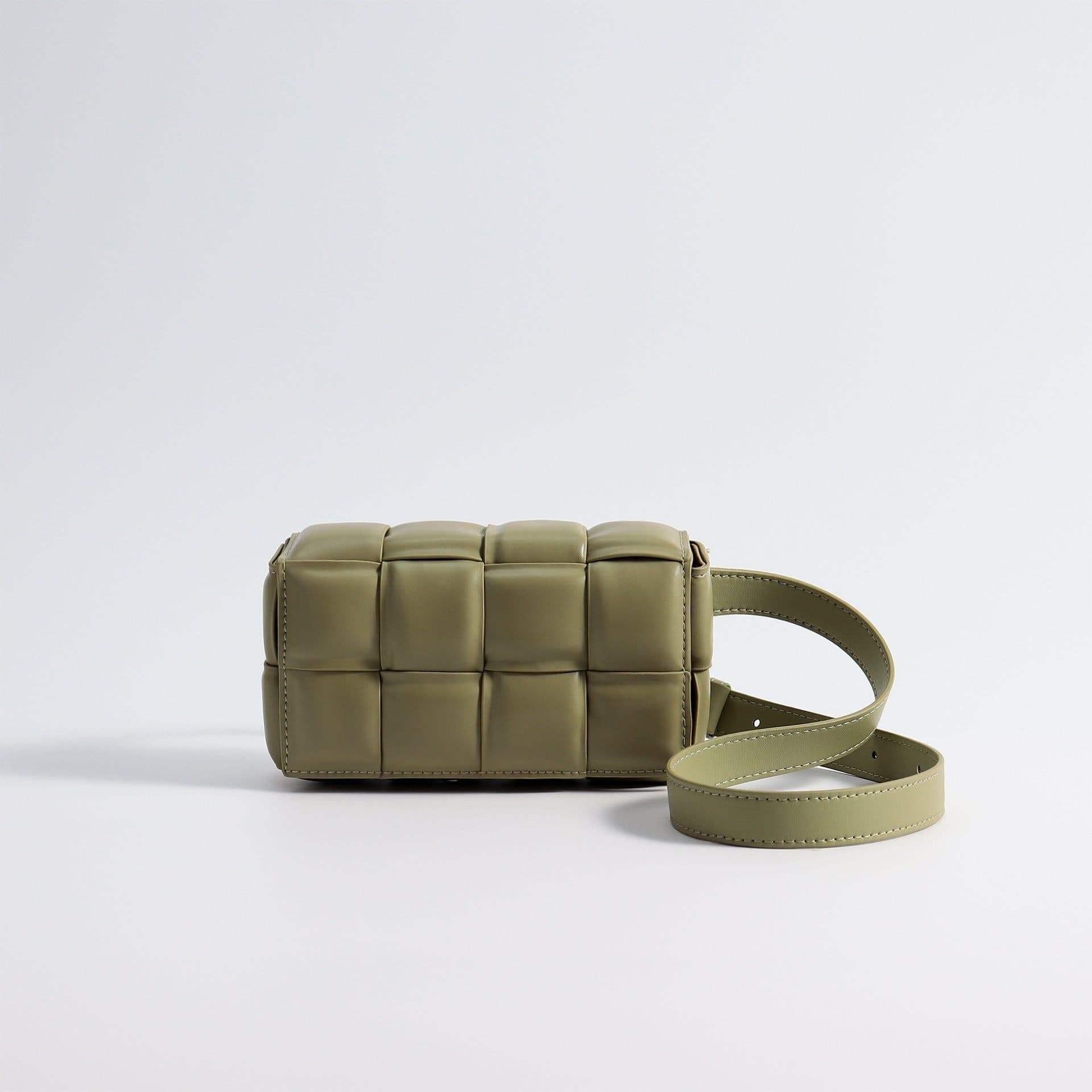 image-Woven Small Square Bag Women's Commuter Chain Creative Pillow Bag Simple Fashion Large Capacity Crossbody Bag