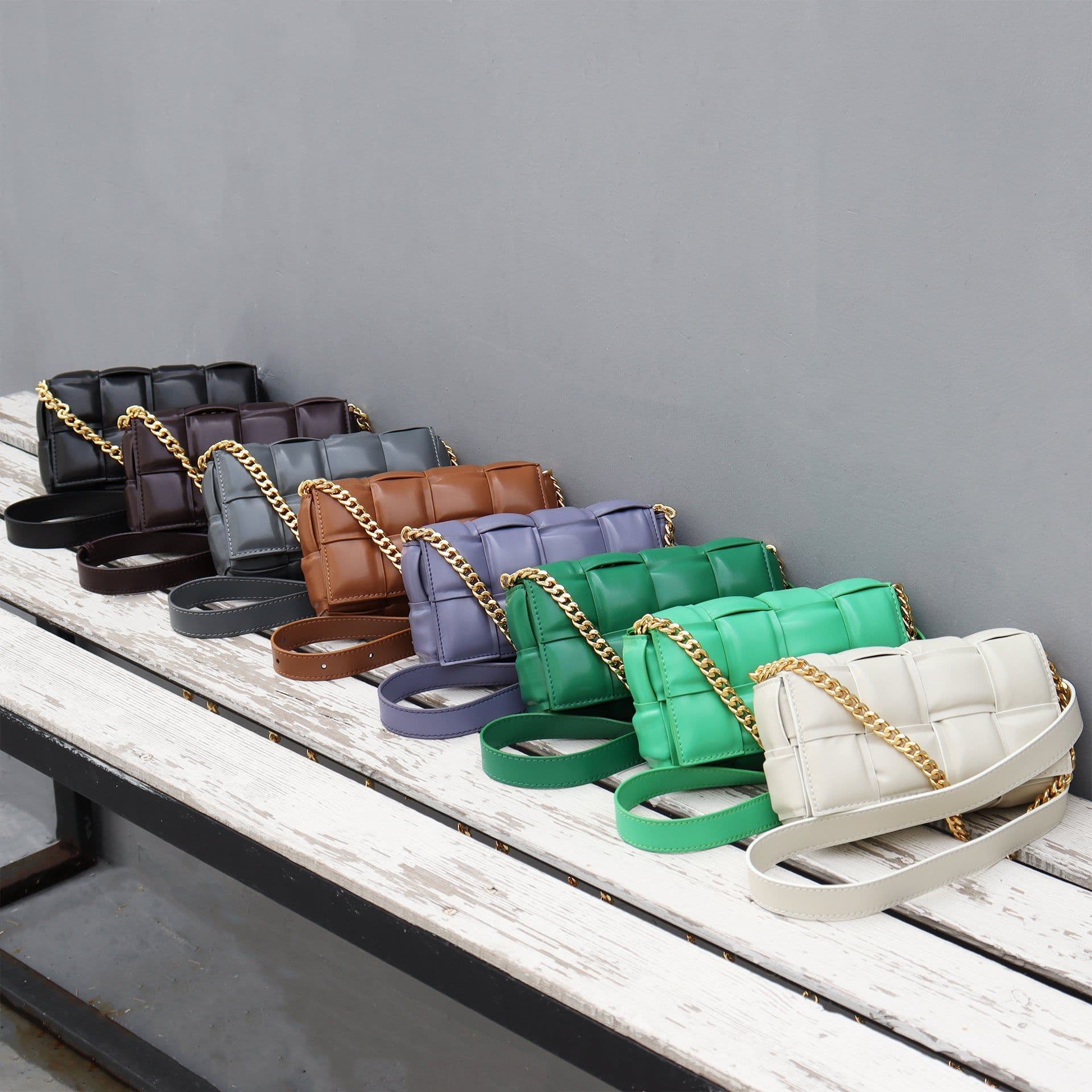 image-Woven Small Square Bag Women's Commuter Chain Creative Pillow Bag Simple Fashion Large Capacity Crossbody Bag
