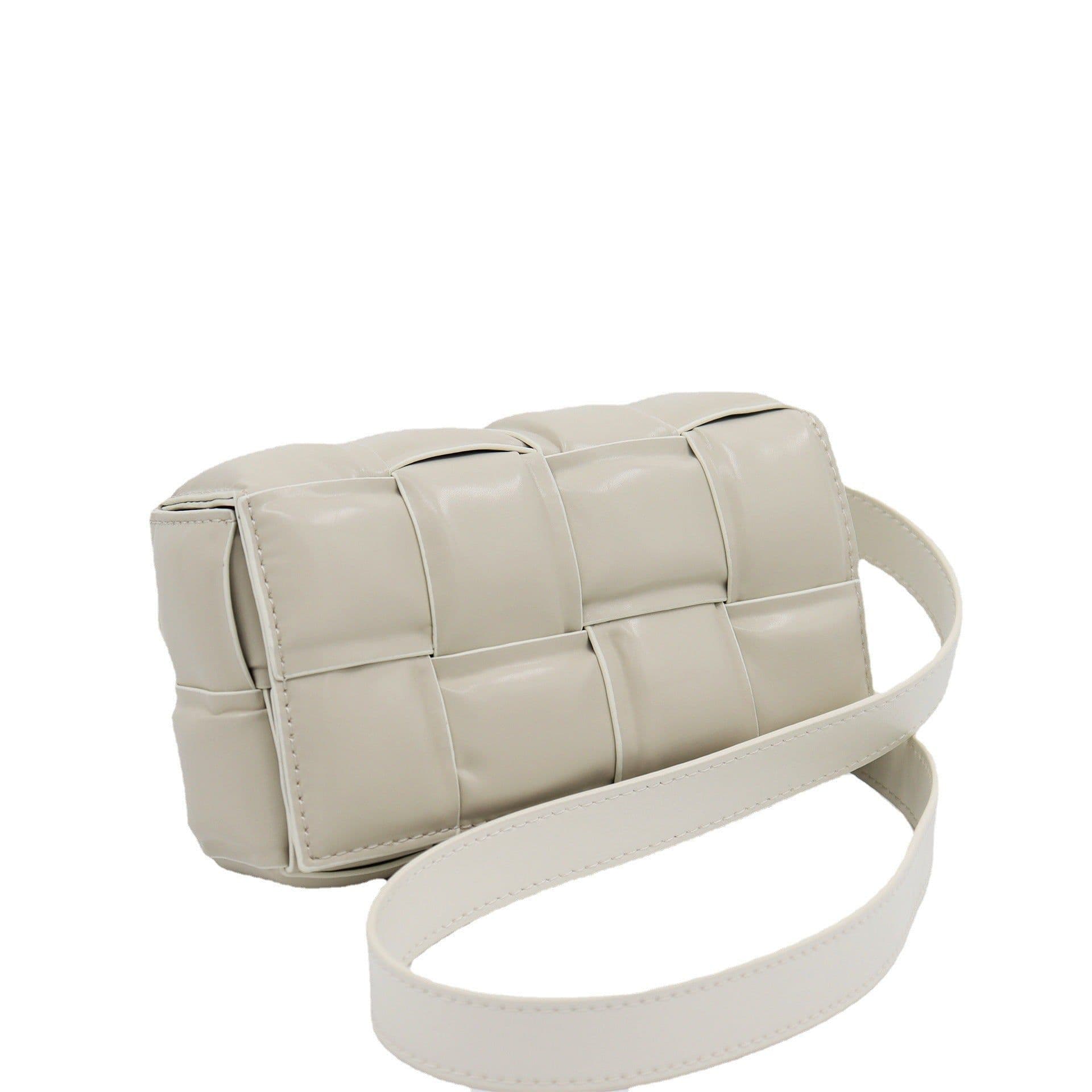 image-Woven Small Square Bag Women's Commuter Chain Creative Pillow Bag Simple Fashion Large Capacity Crossbody Bag