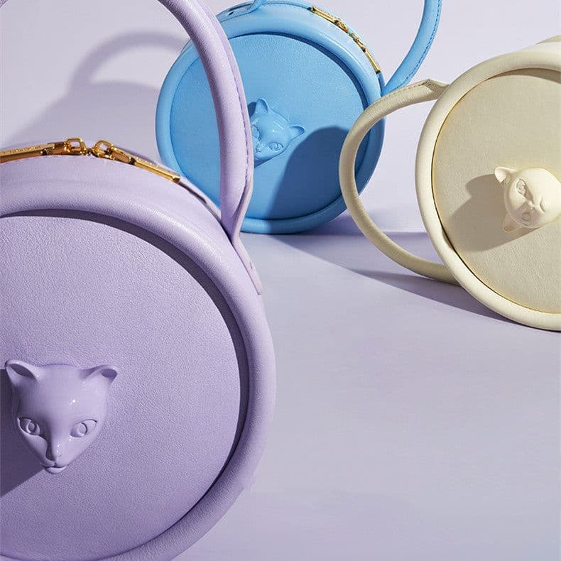 image-Women's Fashion Simple Cat Head Portable Shoulder Messenger Bag