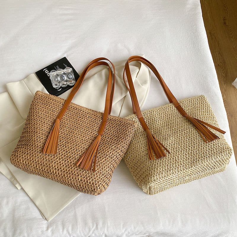 image-Large Capacity Handmade Storage Cotton And Linen Shoulder Bag