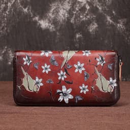 image-Women's Fashion Vintage Zipper First Layer Cowhide Wallet