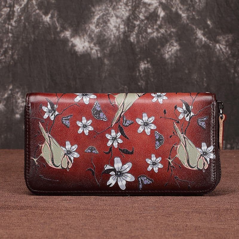 image-Women's Fashion Vintage Zipper First Layer Cowhide Wallet