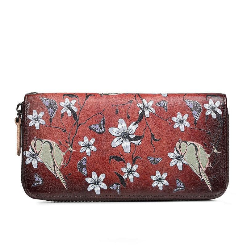 image-Women's Fashion Vintage Zipper First Layer Cowhide Wallet