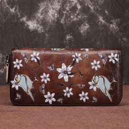 image-Women's Fashion Vintage Zipper First Layer Cowhide Wallet