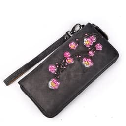 image-Embossed Leather Multiple Card Slots Wallet First Layer Cowhide Women's Handbag