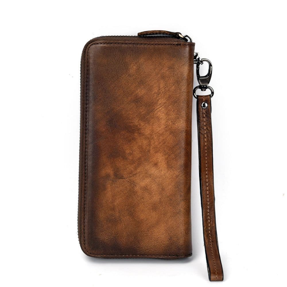 image-Embossed Leather Multiple Card Slots Wallet First Layer Cowhide Women's Handbag