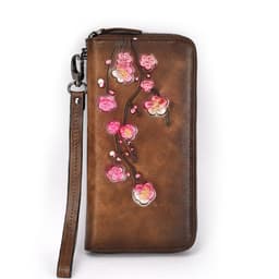 image-Embossed Leather Multiple Card Slots Wallet First Layer Cowhide Women's Handbag