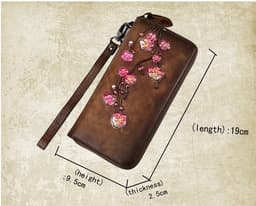 image-Embossed Leather Multiple Card Slots Wallet First Layer Cowhide Women's Handbag