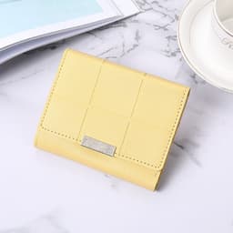 image-Women's Short Three Fold Multiple Card Slots Large Capacity Zipper Coin Purse