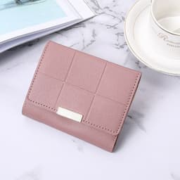 image-Women's Short Three Fold Multiple Card Slots Large Capacity Zipper Coin Purse
