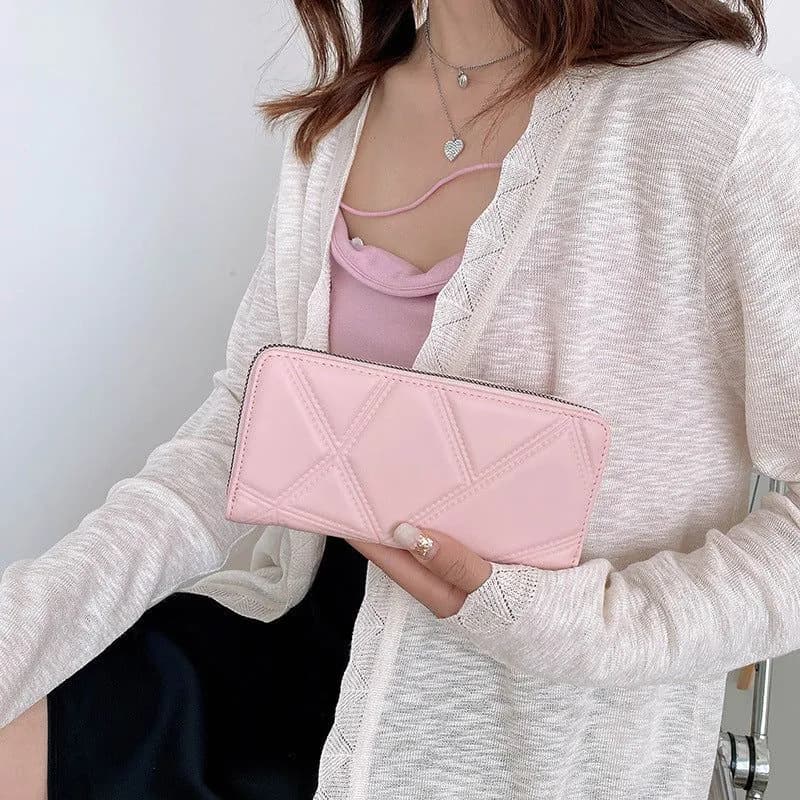 image-Fashion Casual Simple Mid-length Zipper Handbag